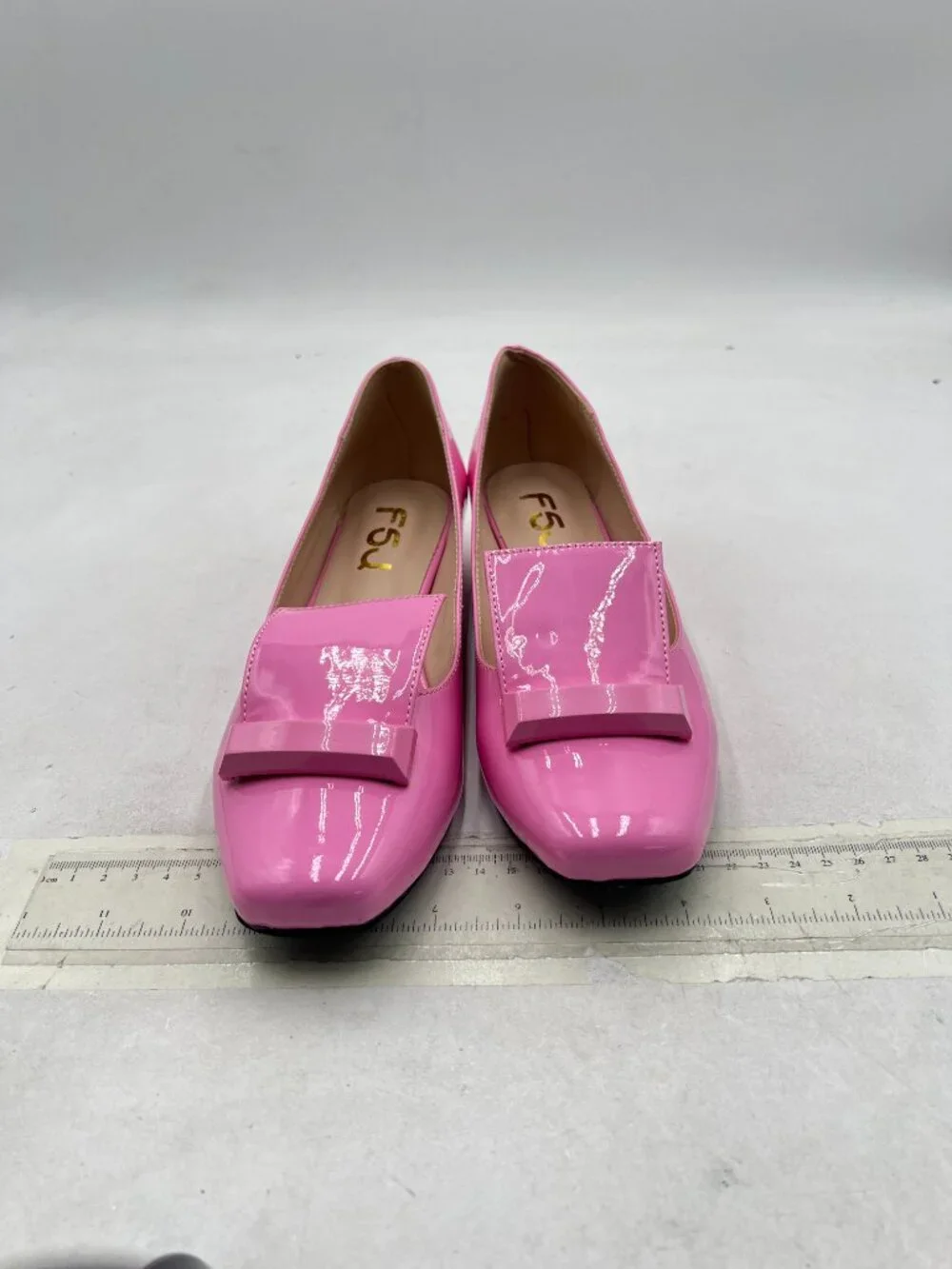 FSJ Pink Kitten Heels Square Toe Slip on Pumps Evening Party Dress Office Shoes